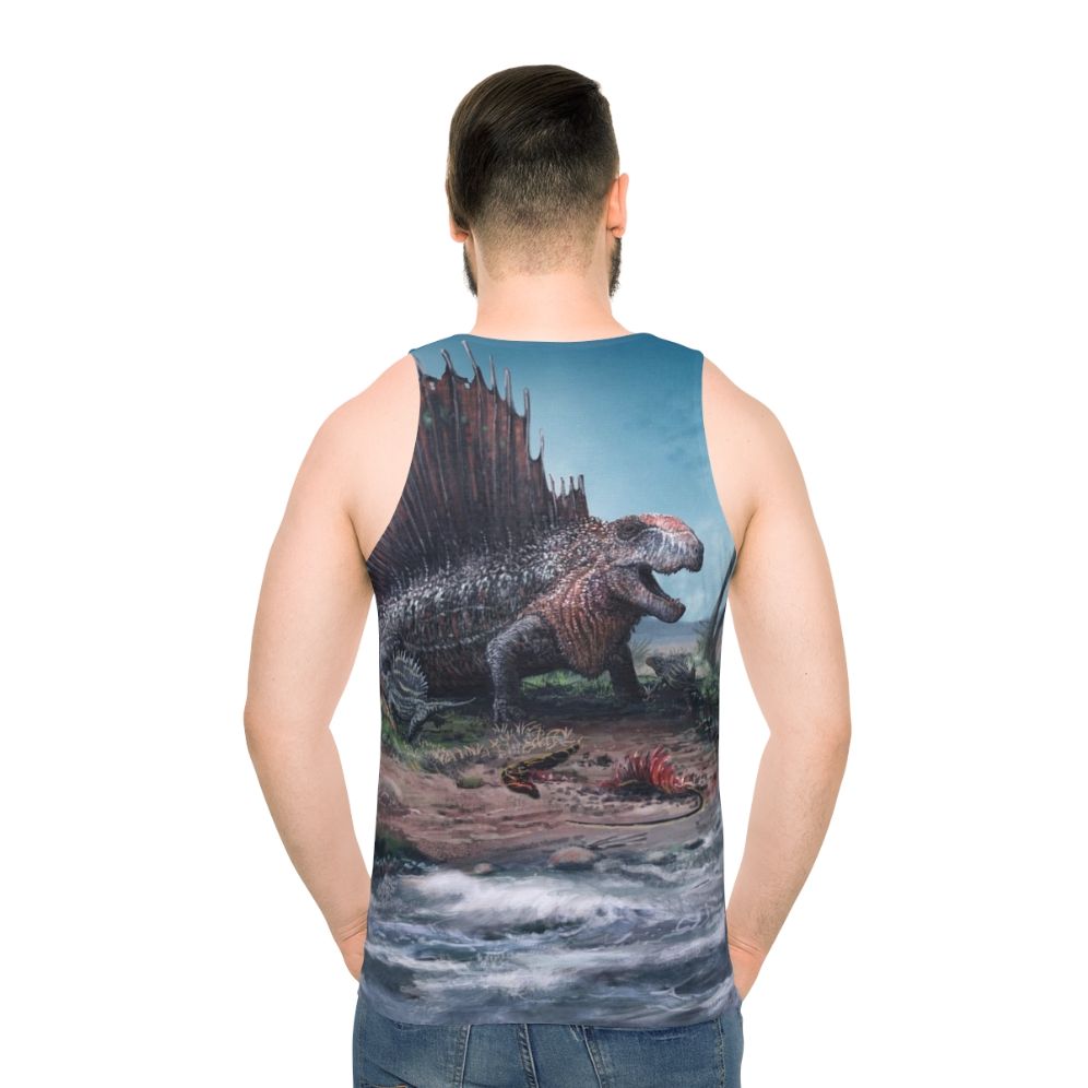 Dimetrodon unisex tank top with paleoart design