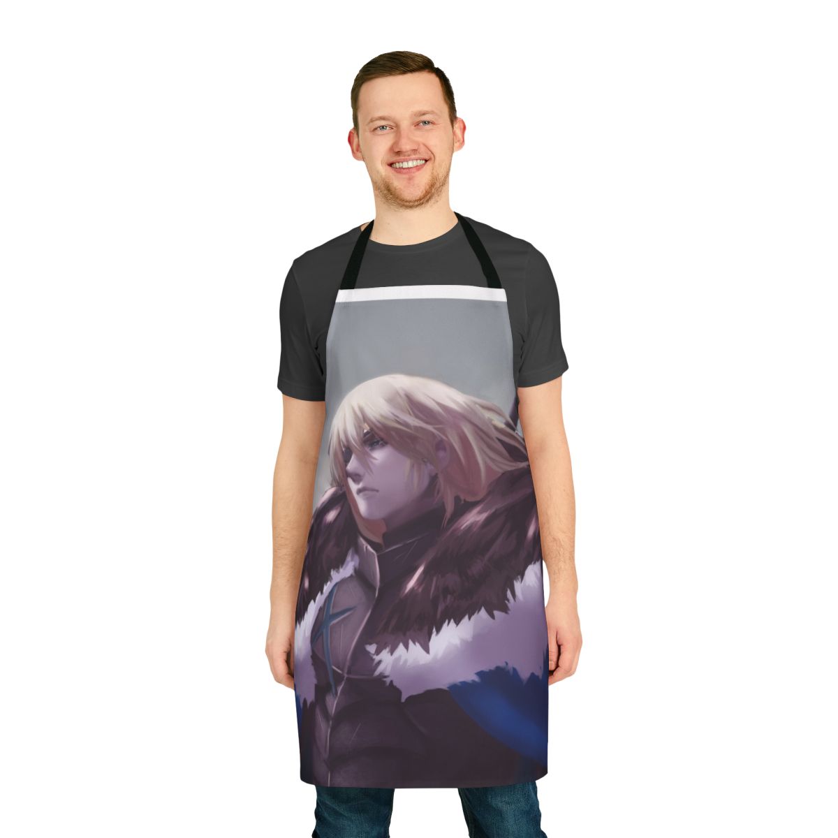 Dimitri-inspired apron with fire emblem and gaming design