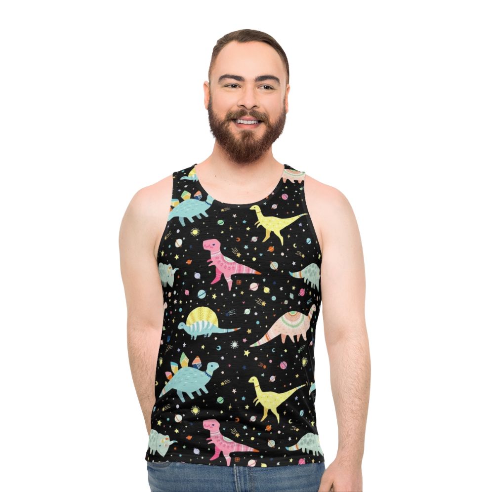 Unisex dinosaur-patterned tank top