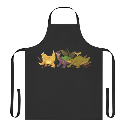 A durable, cartoon-inspired dinosaur apron for kids who love "The Land Before Time"