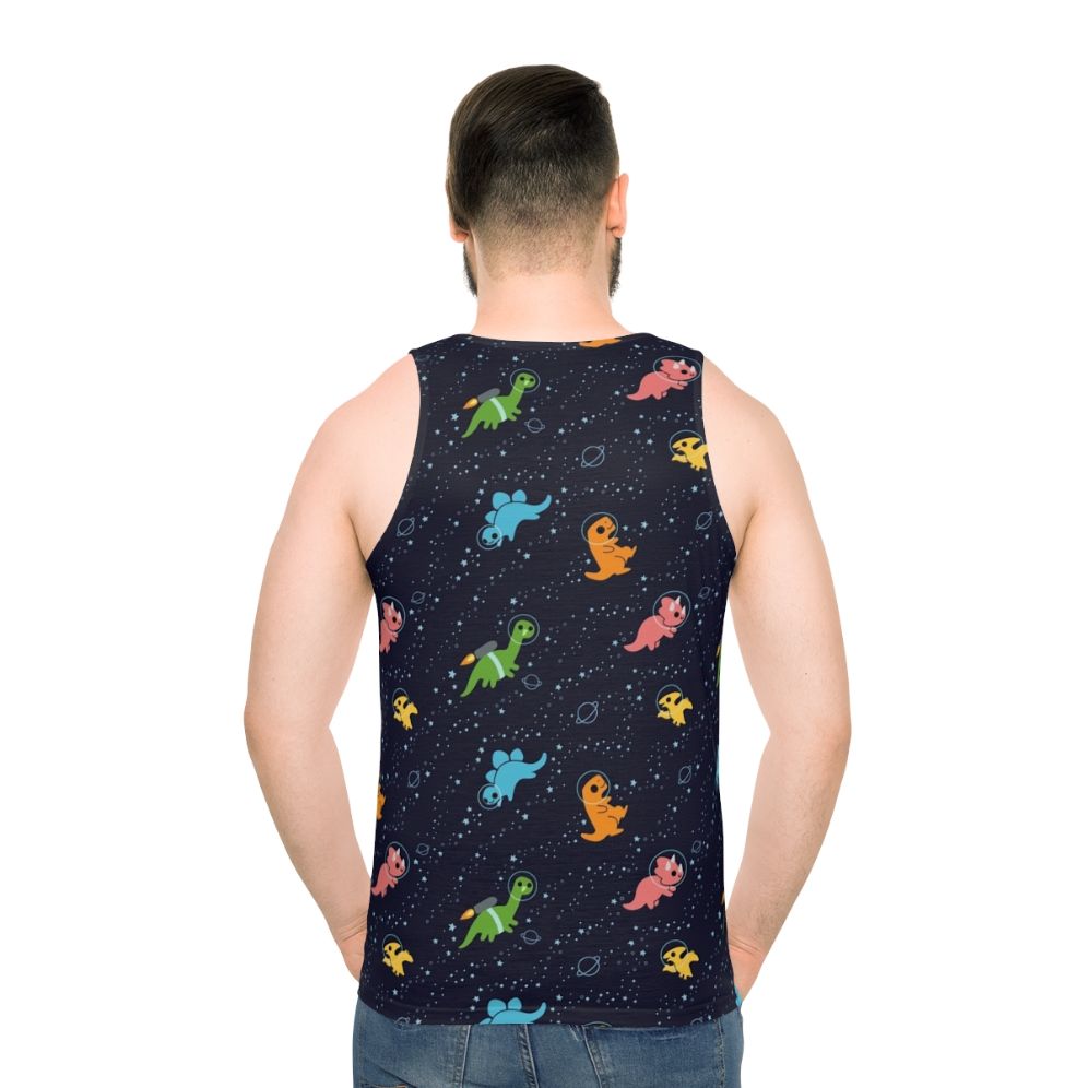 Dinosaurs in space graphic unisex tank top