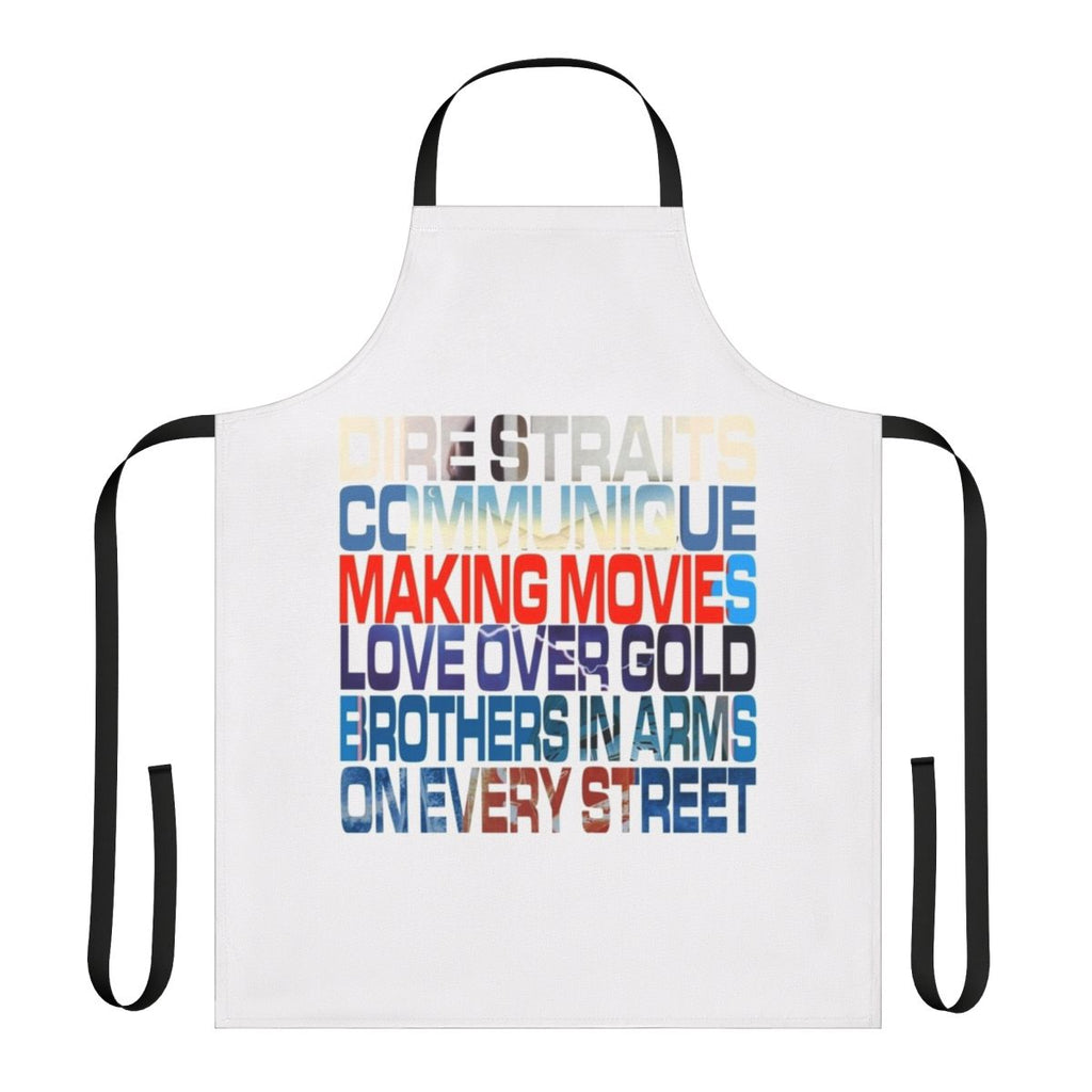 Apron featuring album artwork from Dire Straits' discography