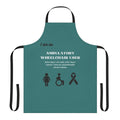Disability Awareness Apron featuring text and symbols to promote understanding of ambulatory wheelchair users and invisible disabilities.