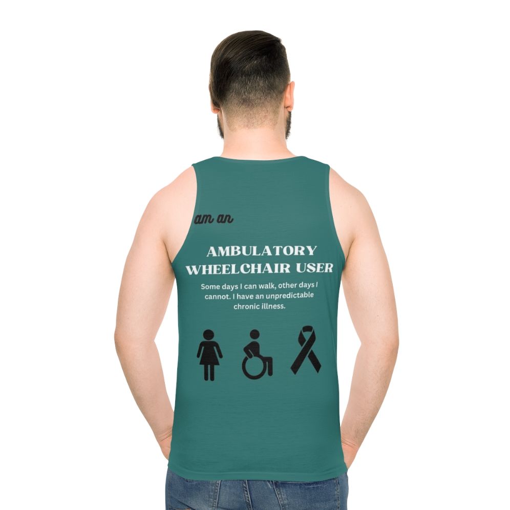 Disability awareness unisex tank top for ambulatory wheelchair users