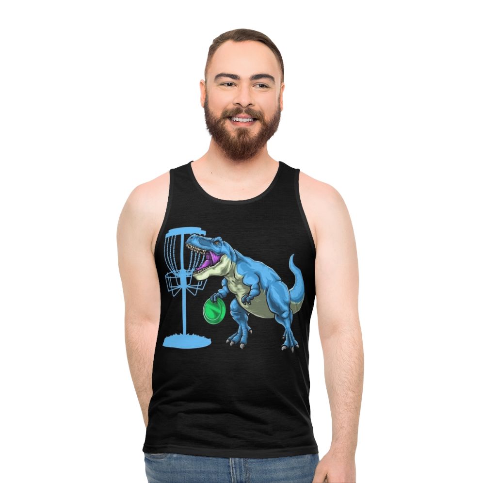 Disc Golf Dinosaur Unisex Tank Top