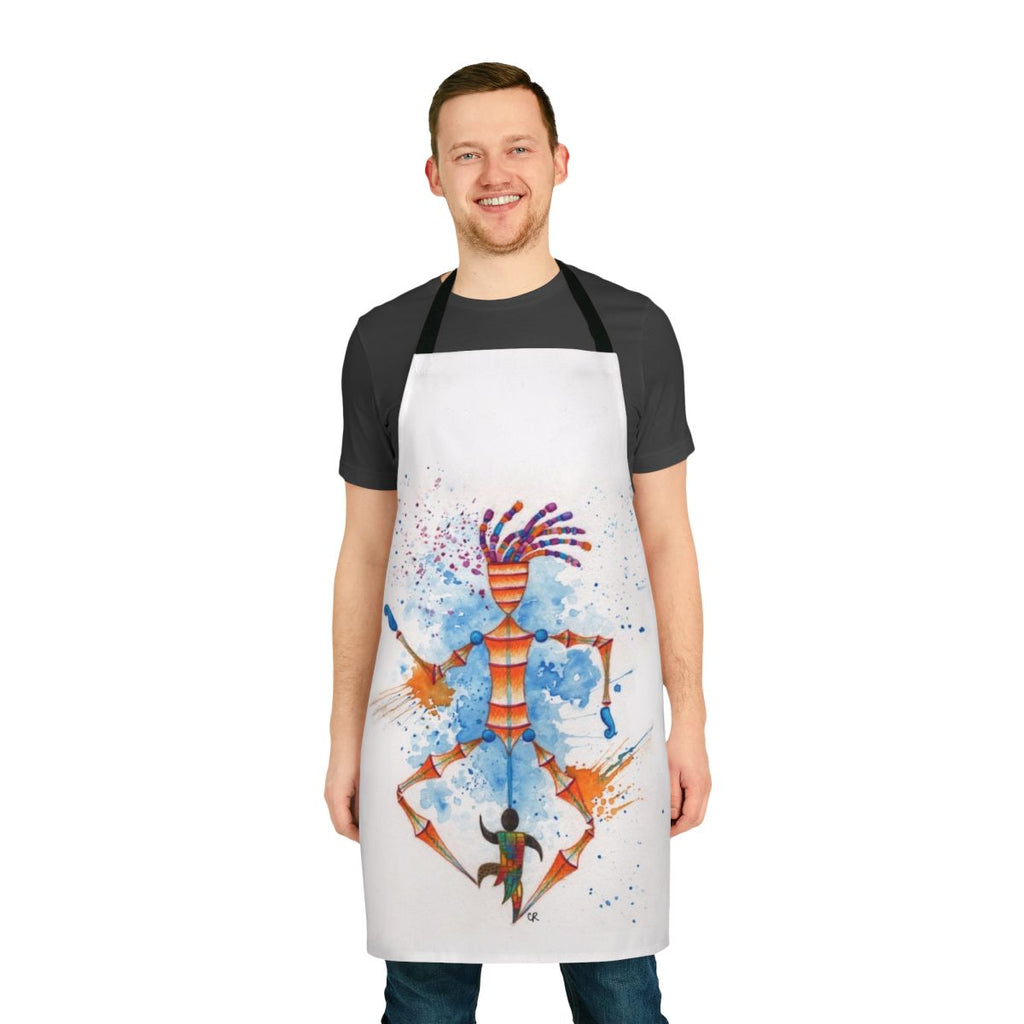 Disc man-themed apron with nations and dreams design