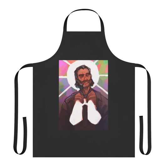 Disco Elysium inspired cooking apron with stylized character design