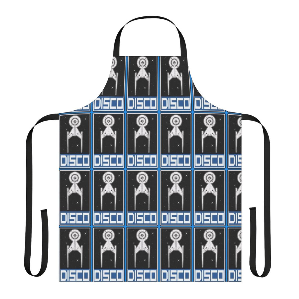 Disco blue apron with Star Trek design