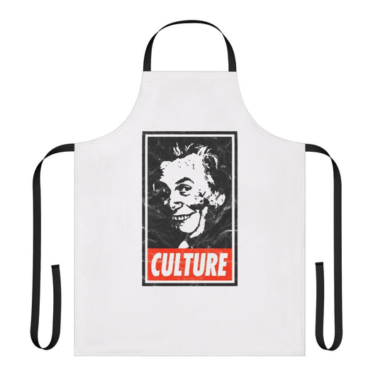 Distressed look apron featuring Australian comedy icon Sir Les Patterson