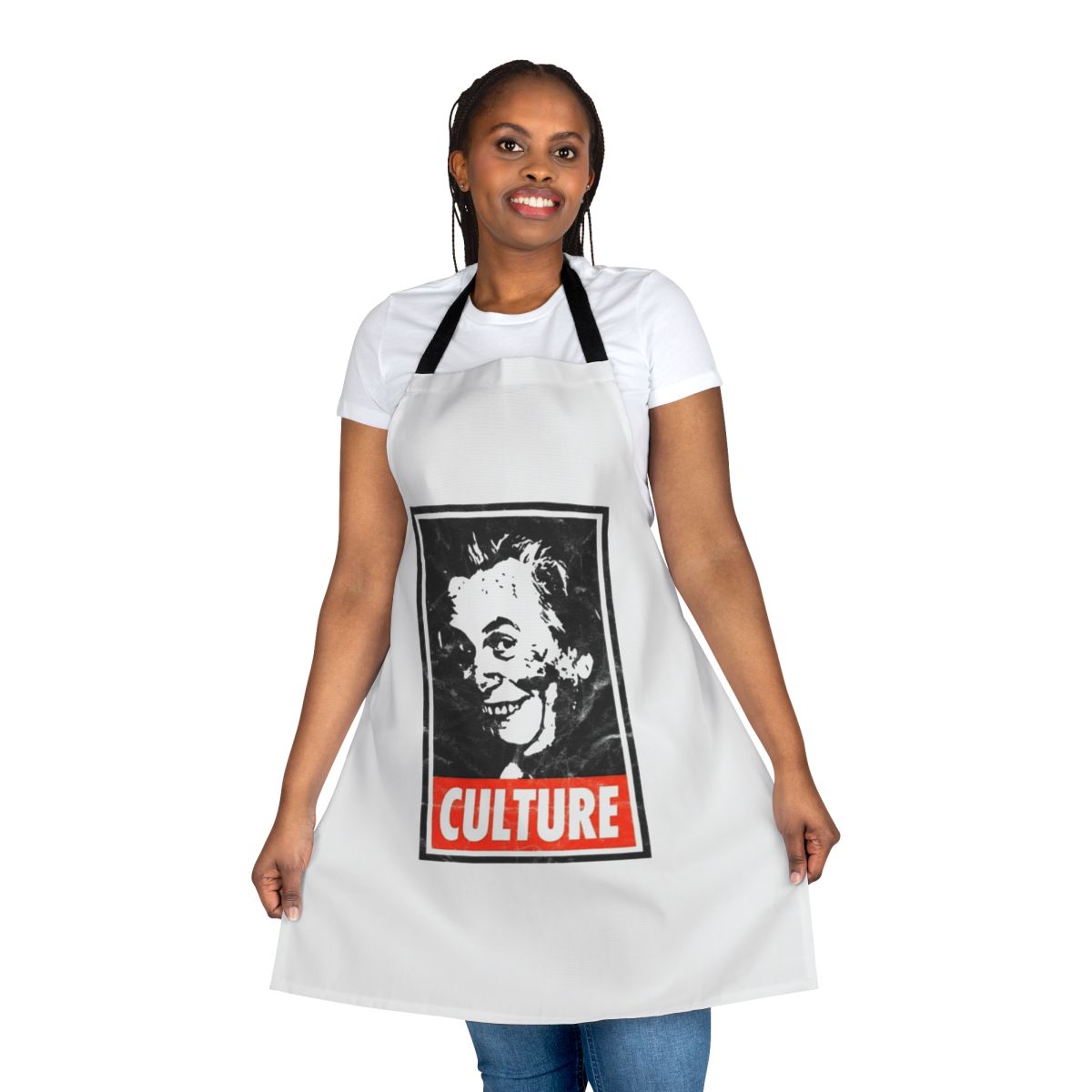Distressed look apron featuring Australian comedy icon Sir Les Patterson