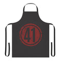 Distressed red apron featuring Dave Matthews Band inspired design