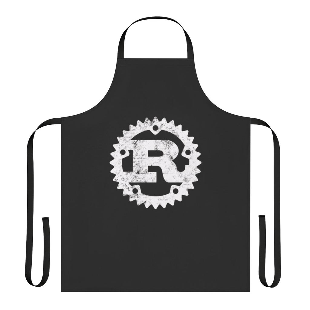 Distressed apron featuring the Rust programming language logo