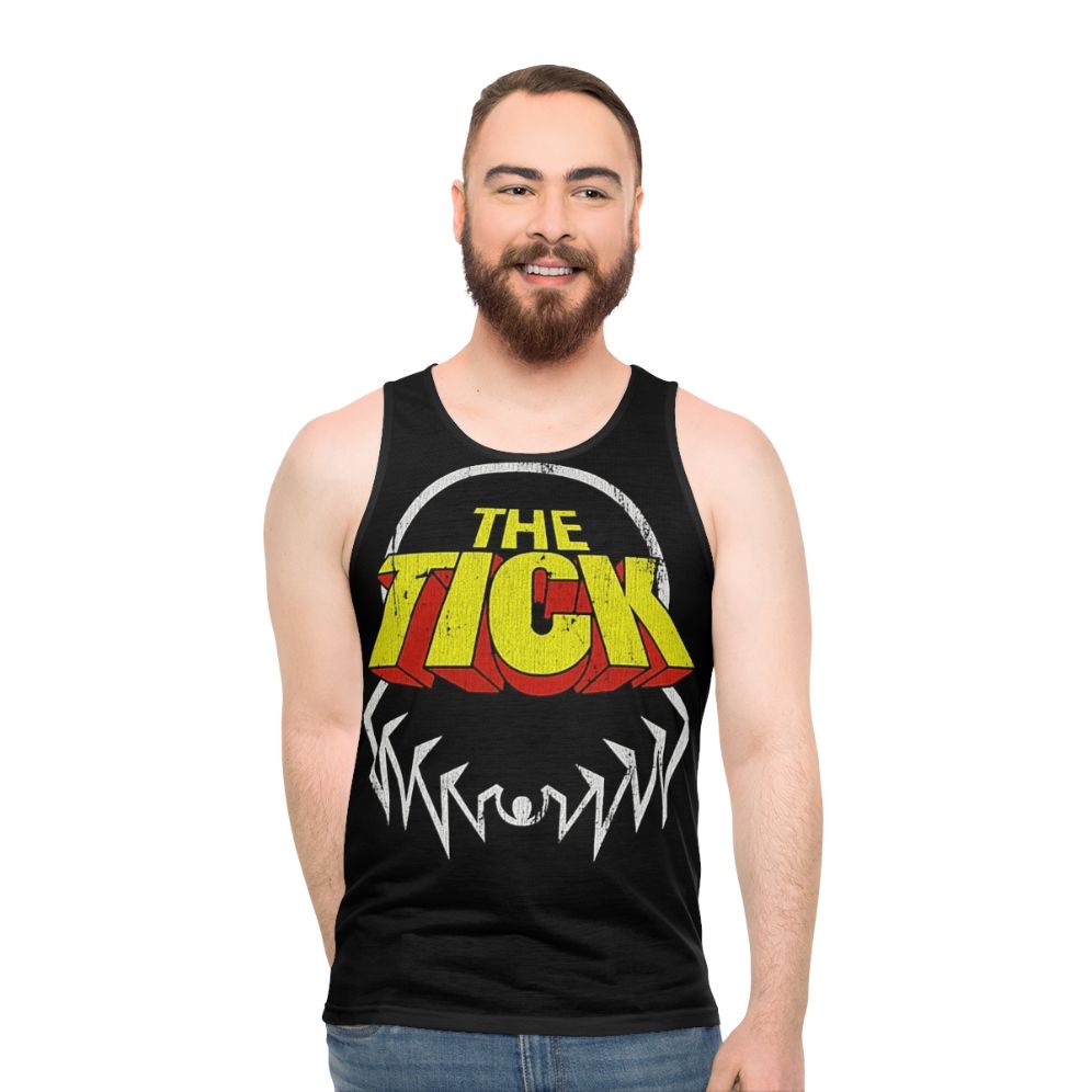 Distressed The Tick Retro Superhero Unisex Tank Top