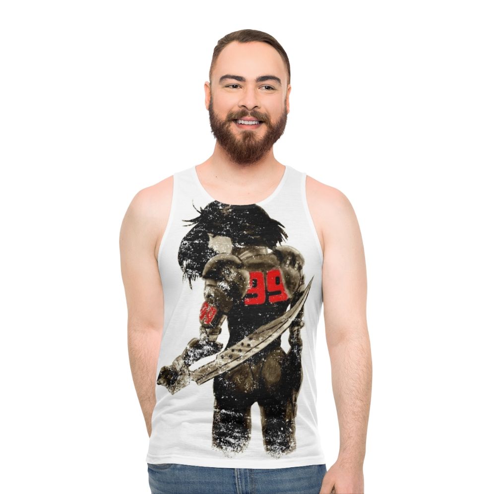 Distressed unisex manga angel battle angel tank top