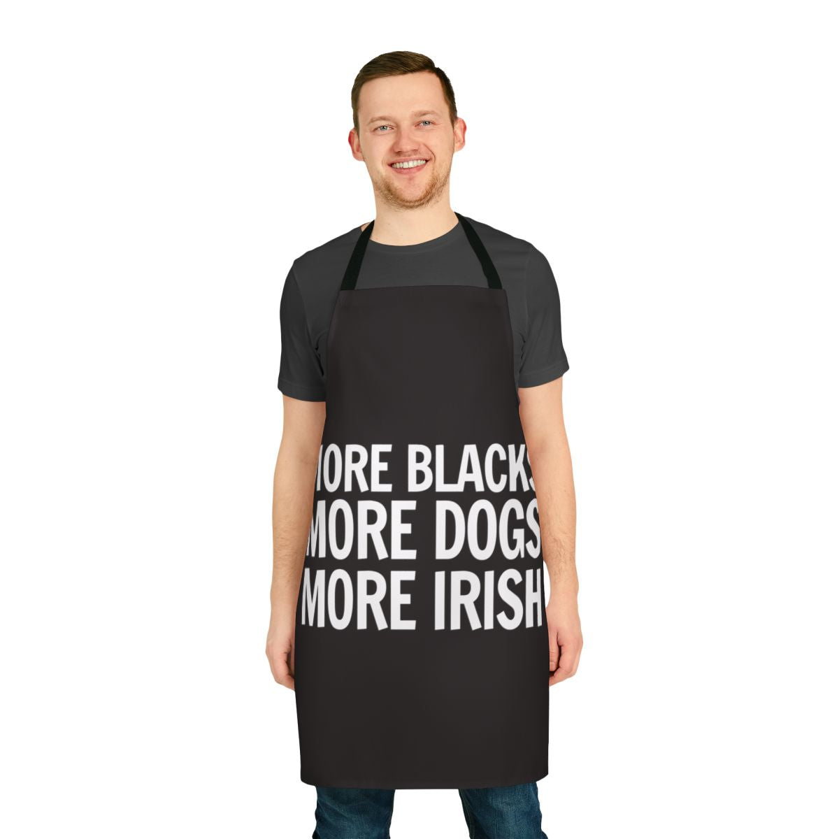 Apron with diverse, equality, and social justice themed text and design