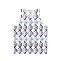 Unisex tank top with abstract DNA strand and piano key design