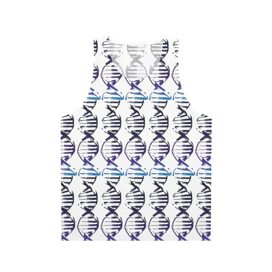 Unisex tank top with abstract DNA strand and piano key design