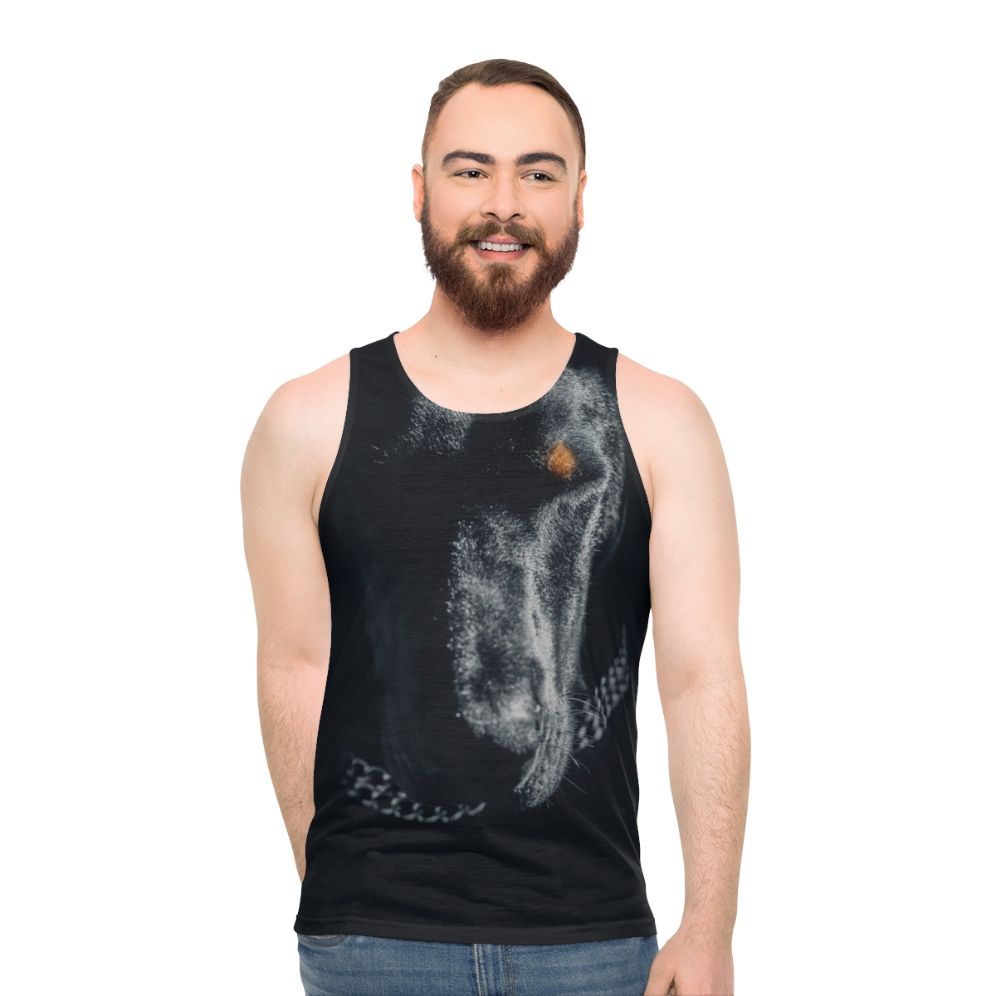 Doberman dog on a unisex tank top