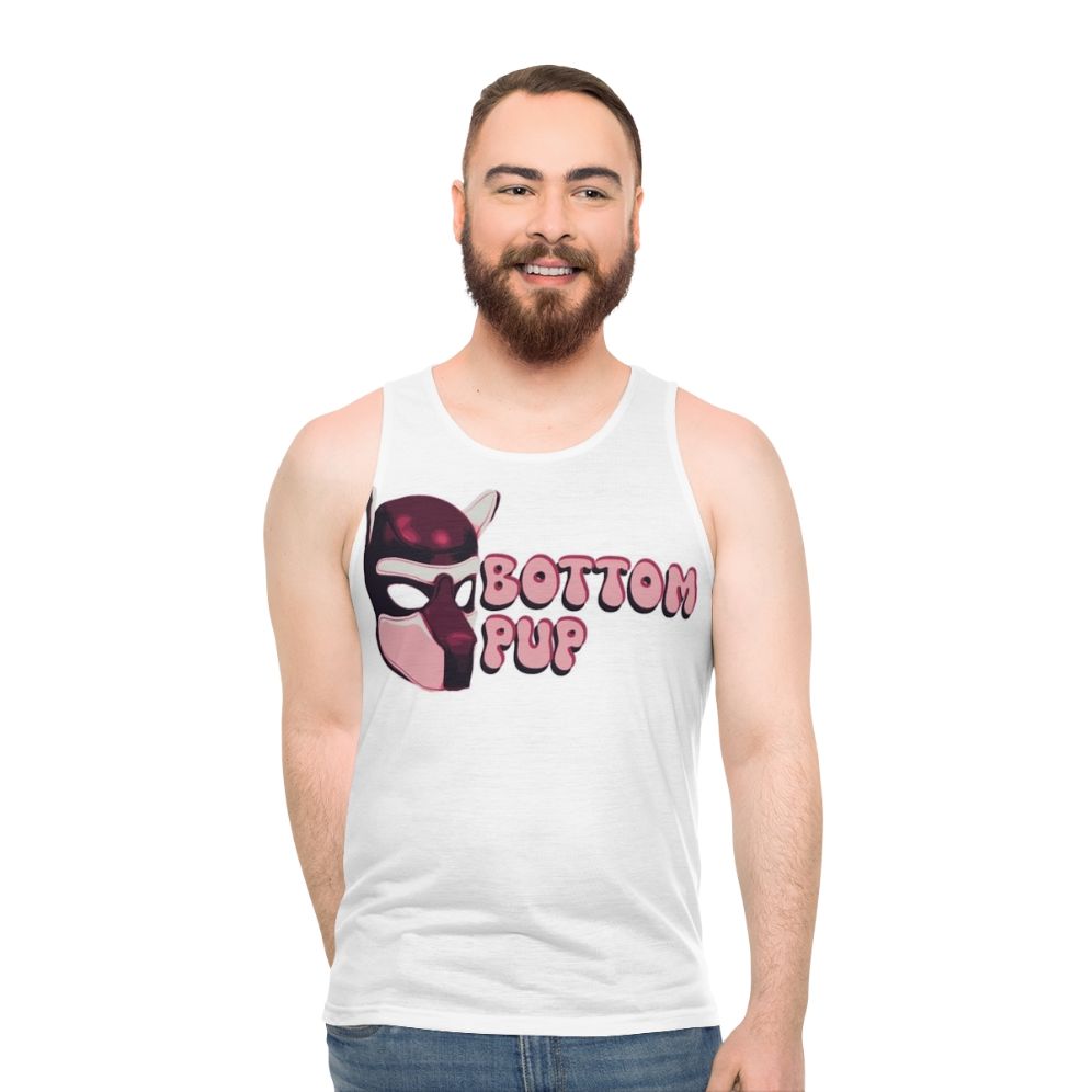 Unisex dog mask tank top for puppy play and BDSM