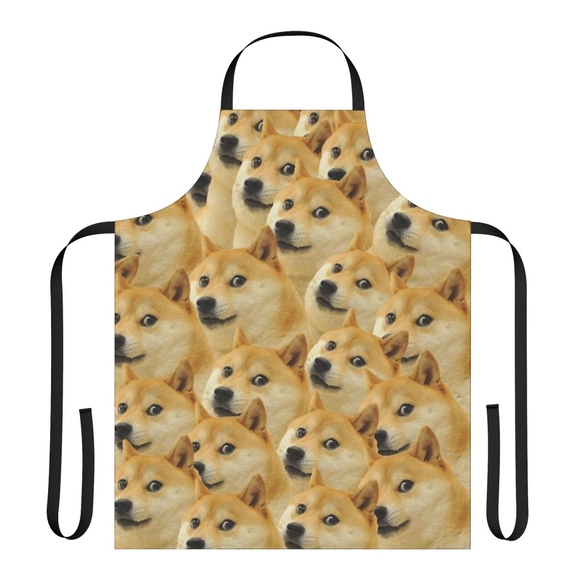 Colorful doge-themed apron with Shiba Inu pattern