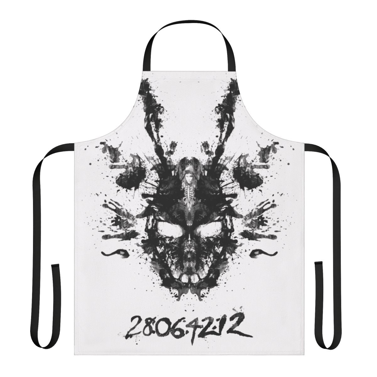 Donnie Darko inspired inkblot design printed on a high-quality apron