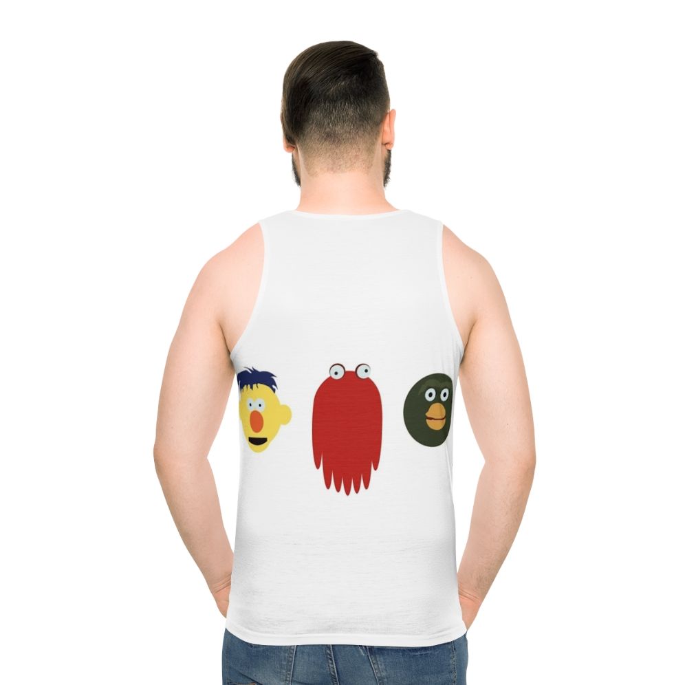 "Don't Hug Me I'm Scared" unisex tank top with dark humor graphic