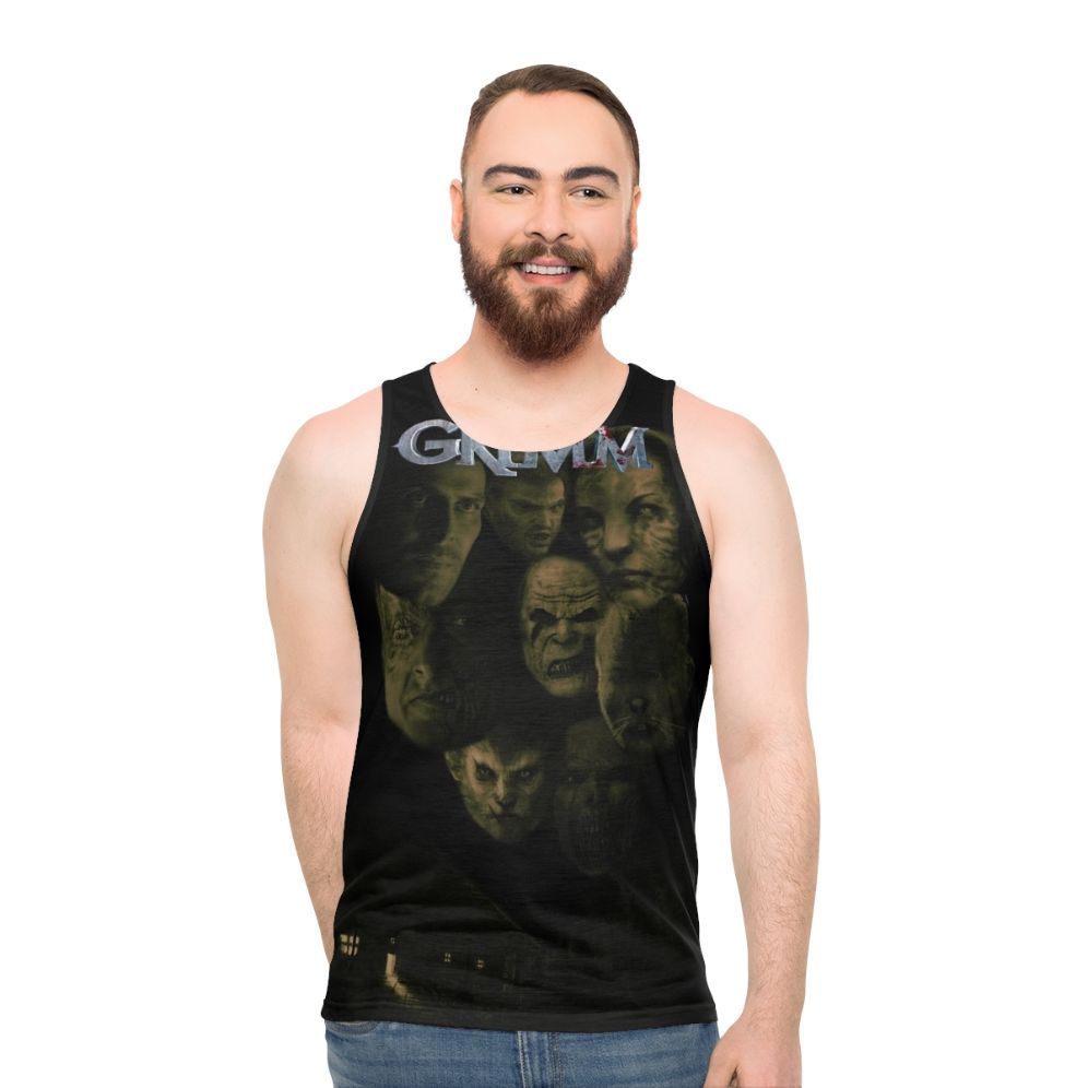 "Don't Panic, I'm a Grimm" Unisex Tank Top
