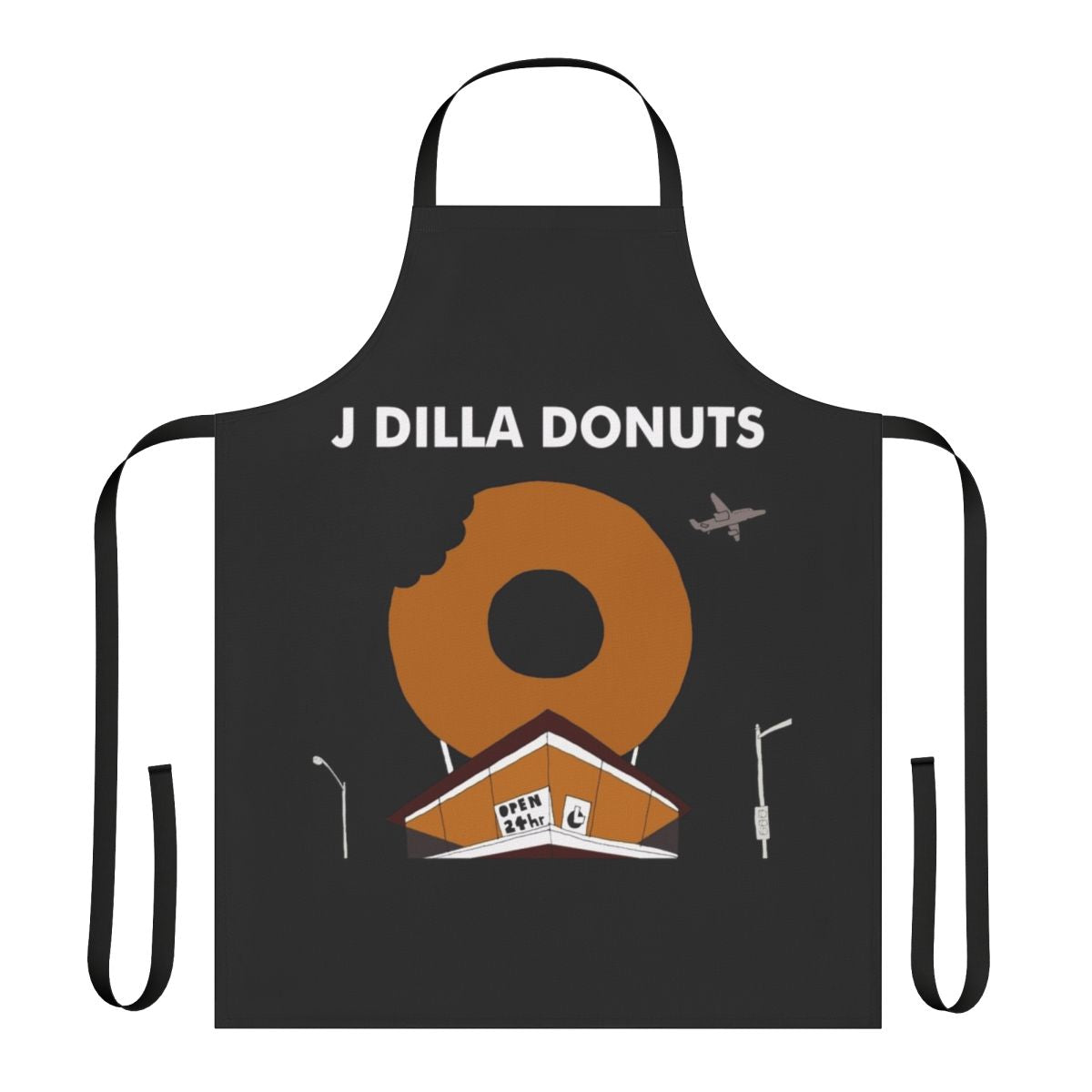Donut-themed apron featuring the name and artwork of renowned music producer J Dilla
