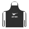 A white apron with a "doot" horn design, inspired by the Monster Hunter video game series.