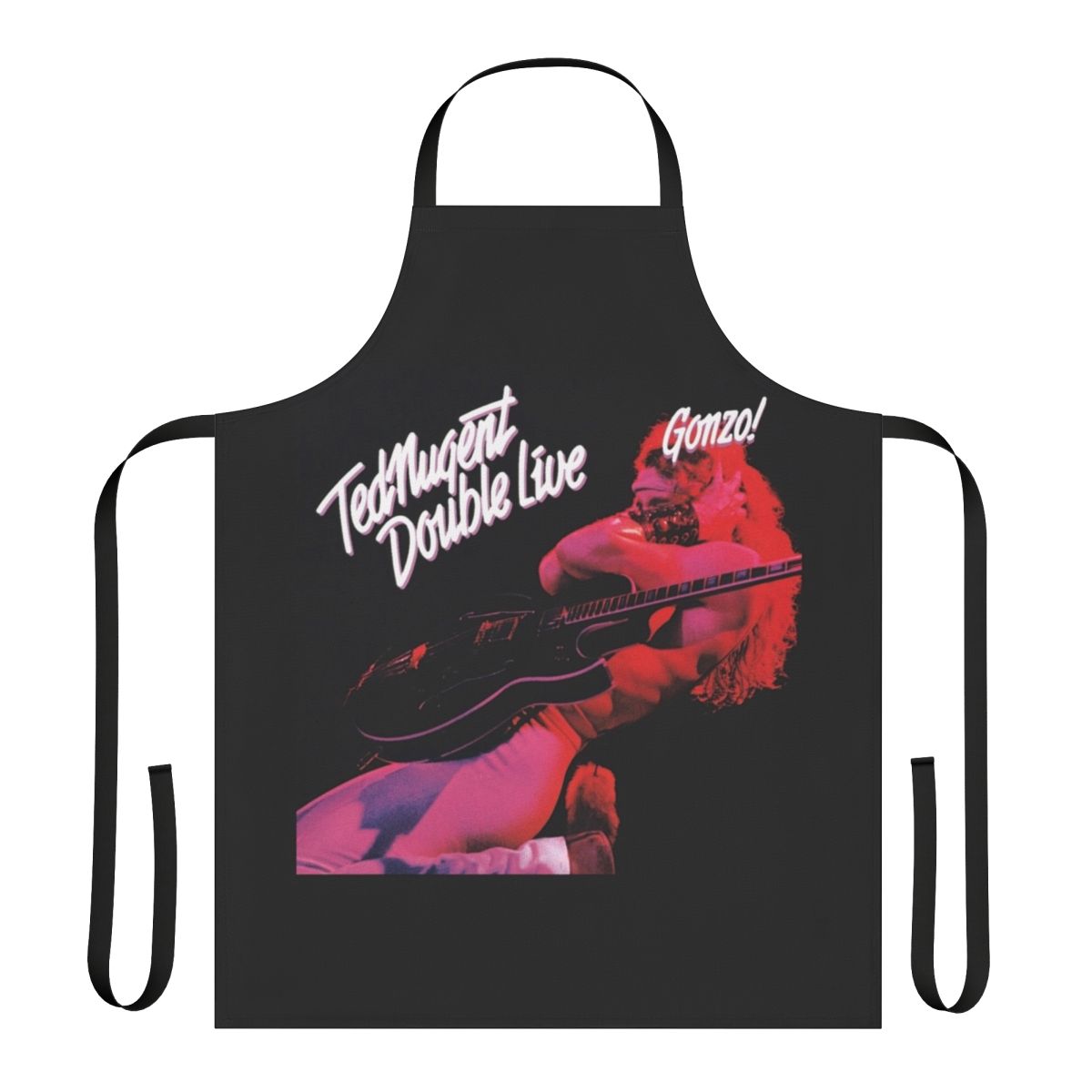 Double Live Gonzo themed apron featuring iconic Ted Nugent album art and imagery