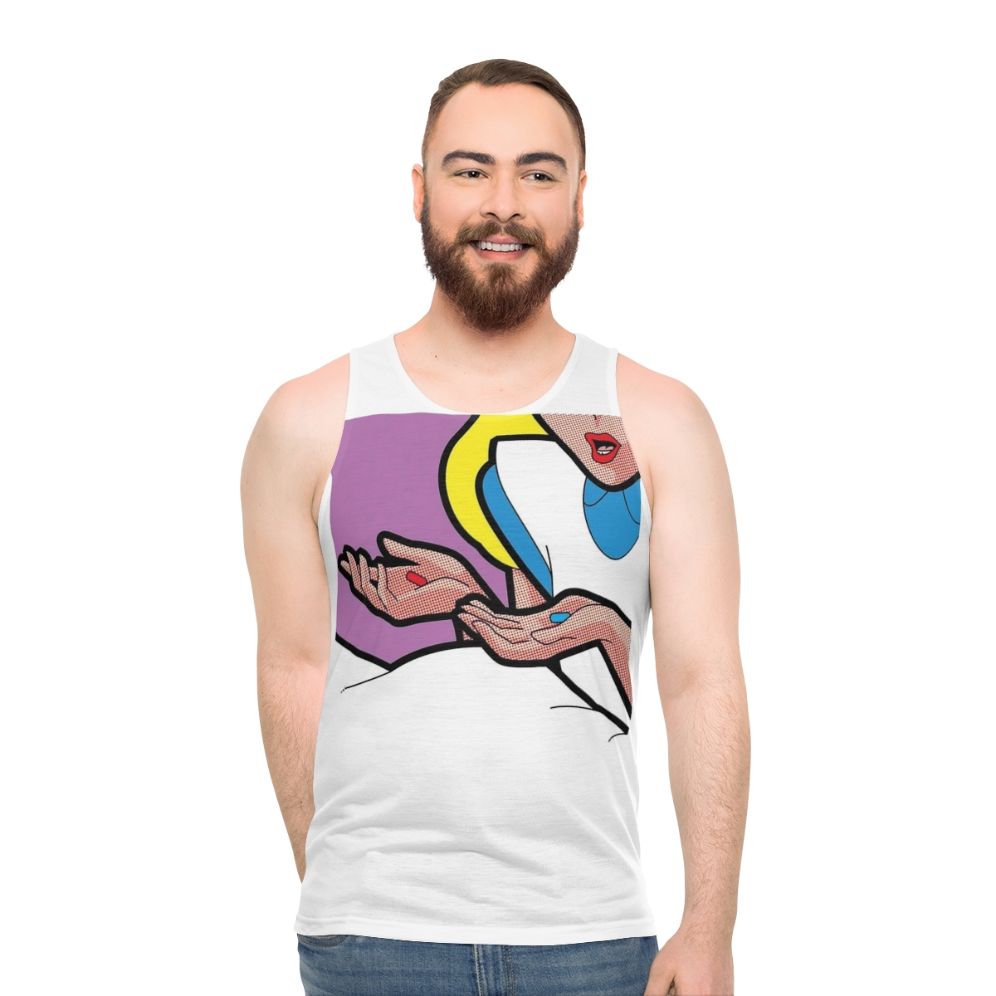 Down the Rabbit Hole Unisex Tank Top with Alice in Wonderland Inspired Design