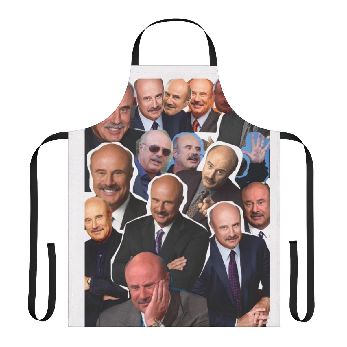 A funny kitchen apron featuring a Dr. Phil inspired design and popular meme quote.