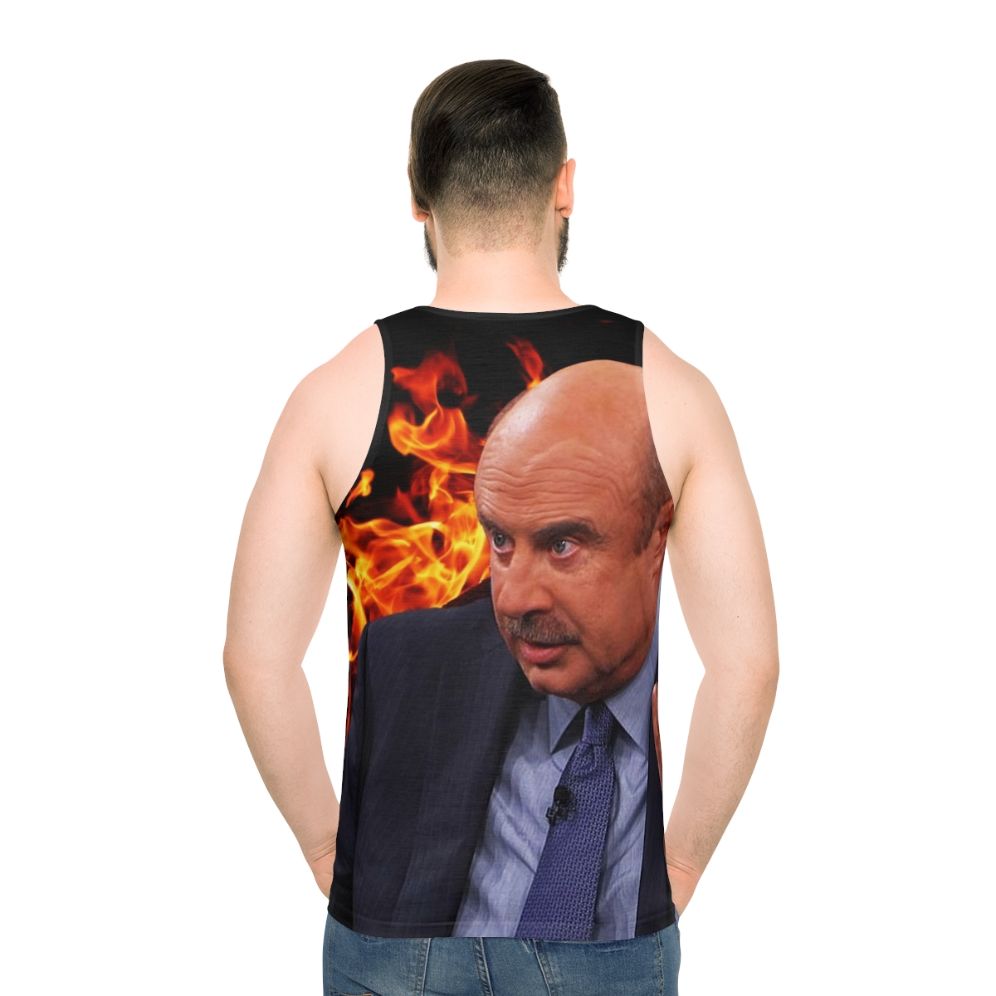Angry Dr. Phil face graphic on unisex tank top