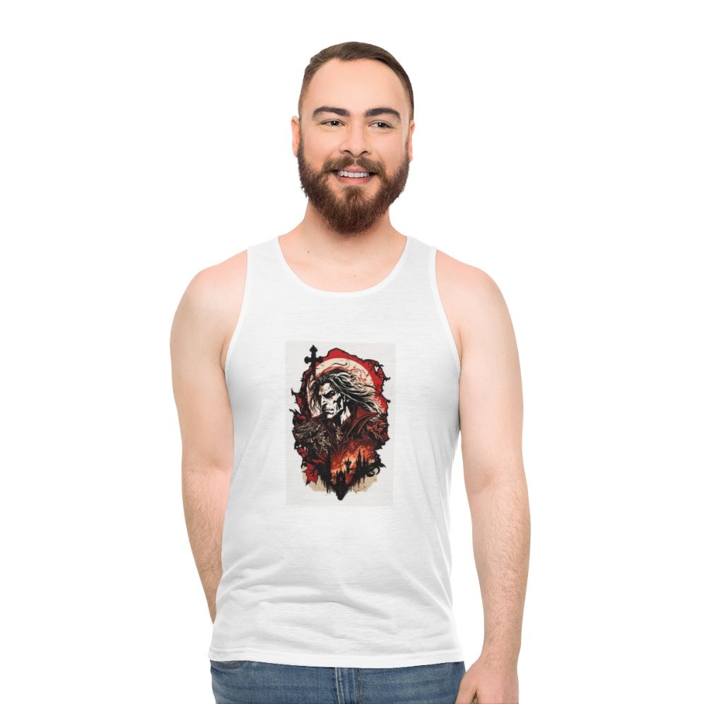 Dracula Castlevania horror gamer unisex tank top