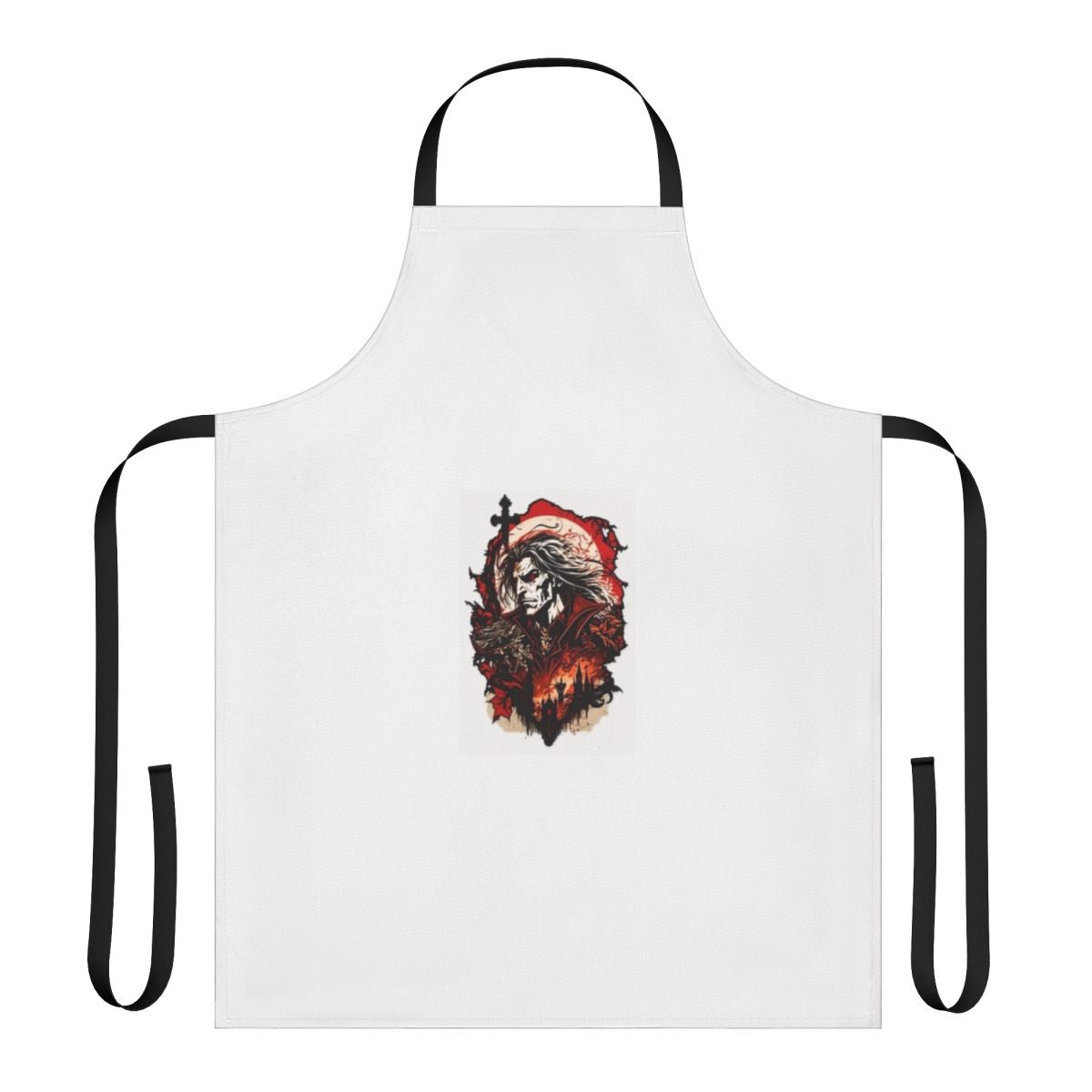Castlevania-themed apron featuring Dracula's iconic silhouette design
