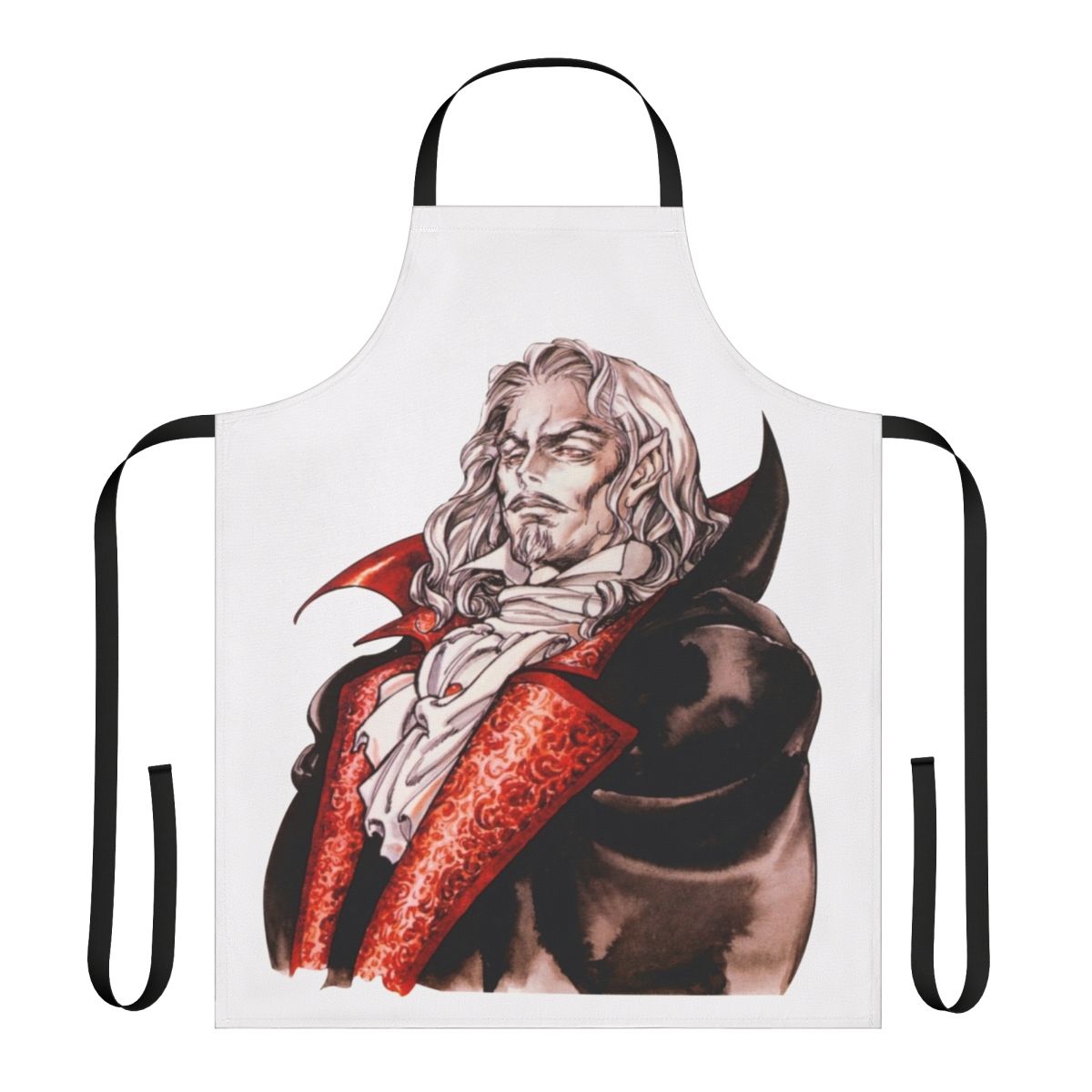Dracula inspired chibi apron featuring characters from Castlevania Netflix series