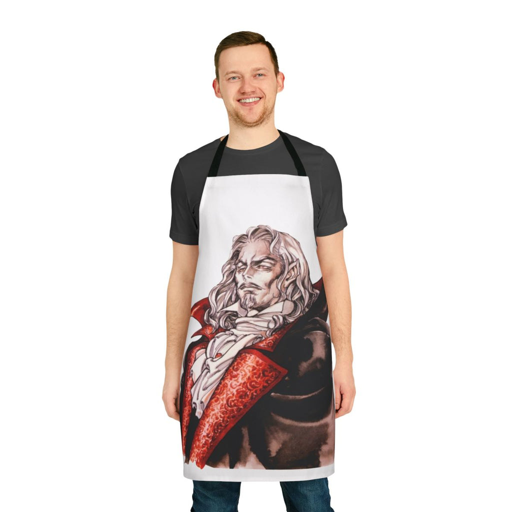 Dracula inspired chibi apron featuring characters from Castlevania Netflix series