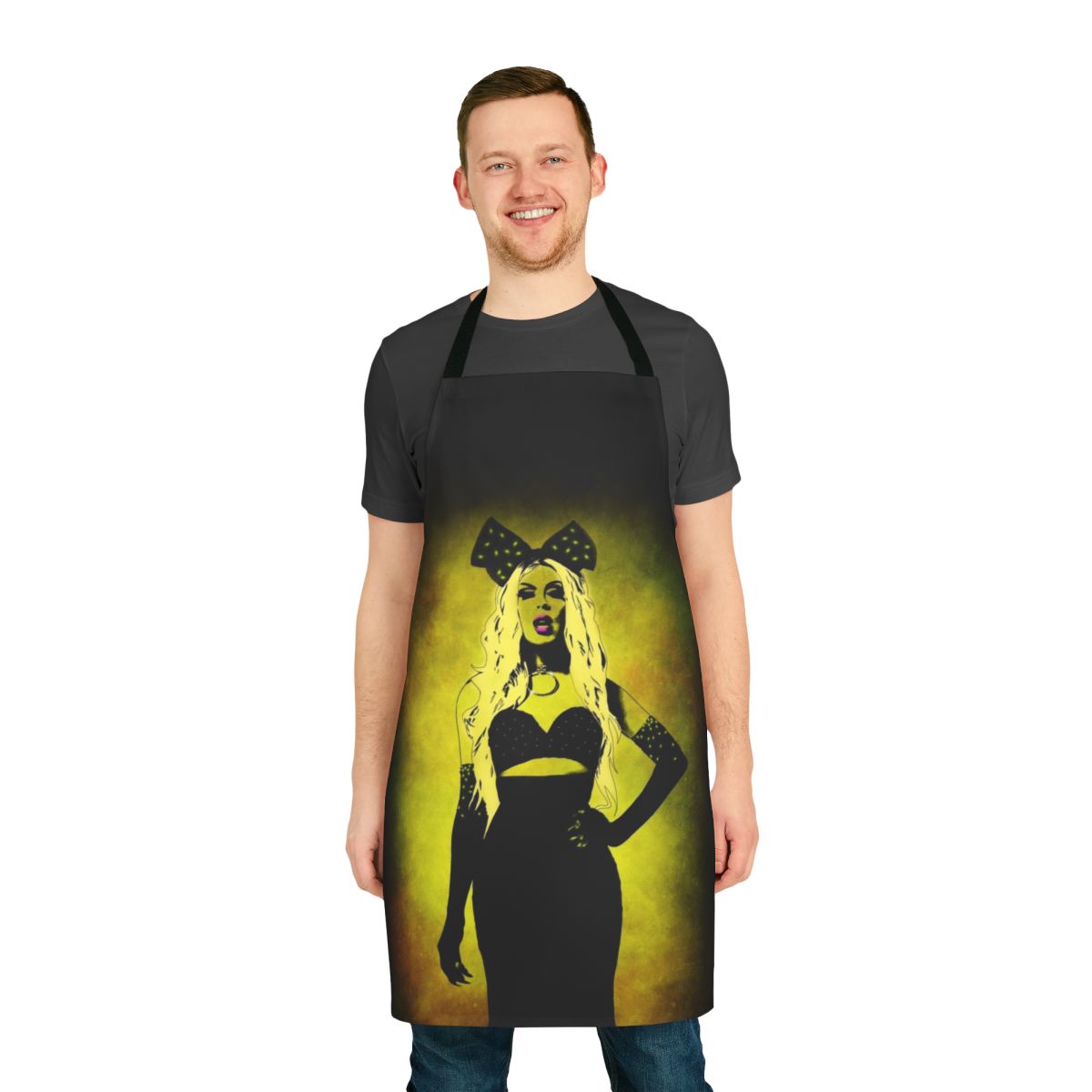 Apron featuring the Alaska Thunderfuck 5000 design, a popular drag queen from RuPaul's Drag Race.