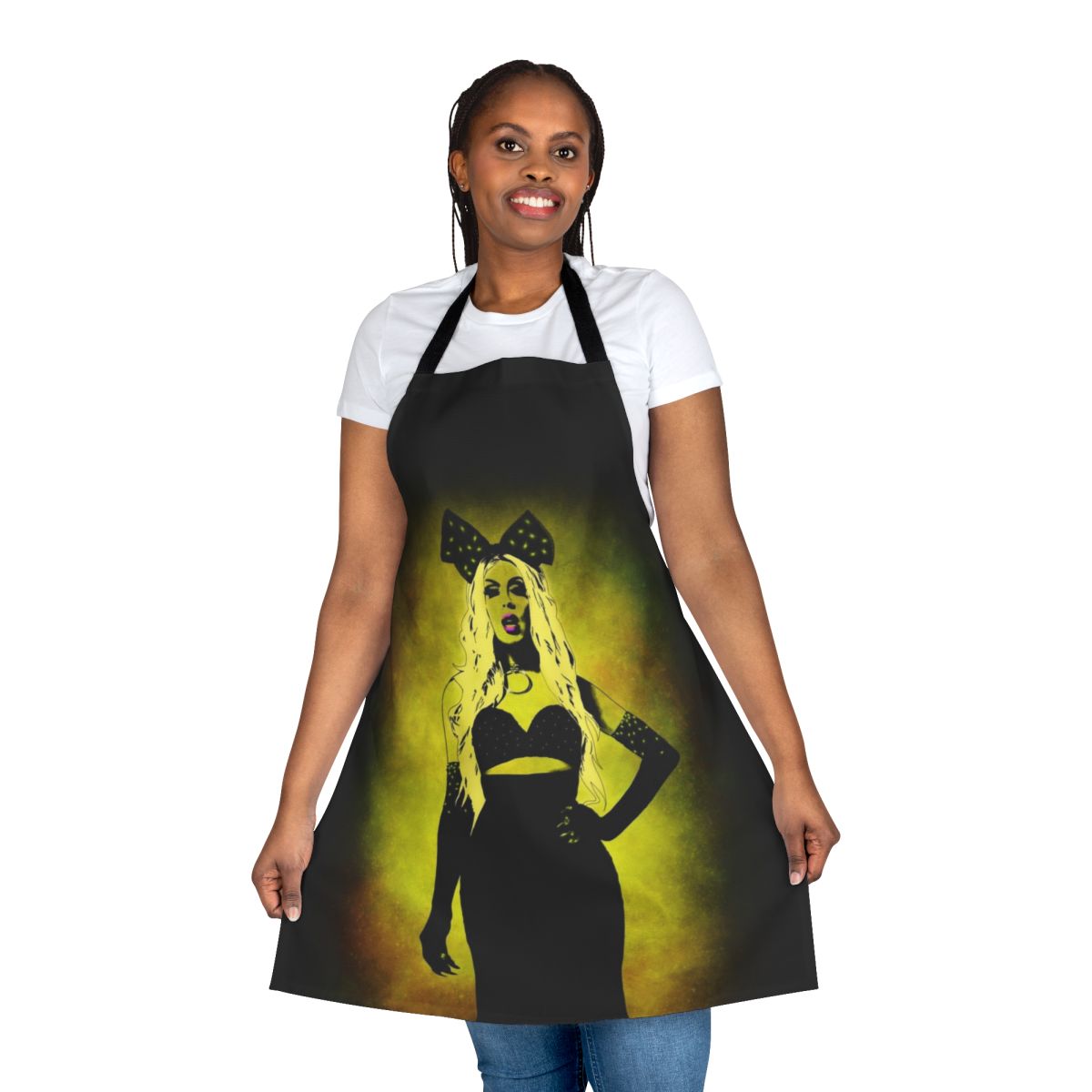 Apron featuring the Alaska Thunderfuck 5000 design, a popular drag queen from RuPaul's Drag Race.