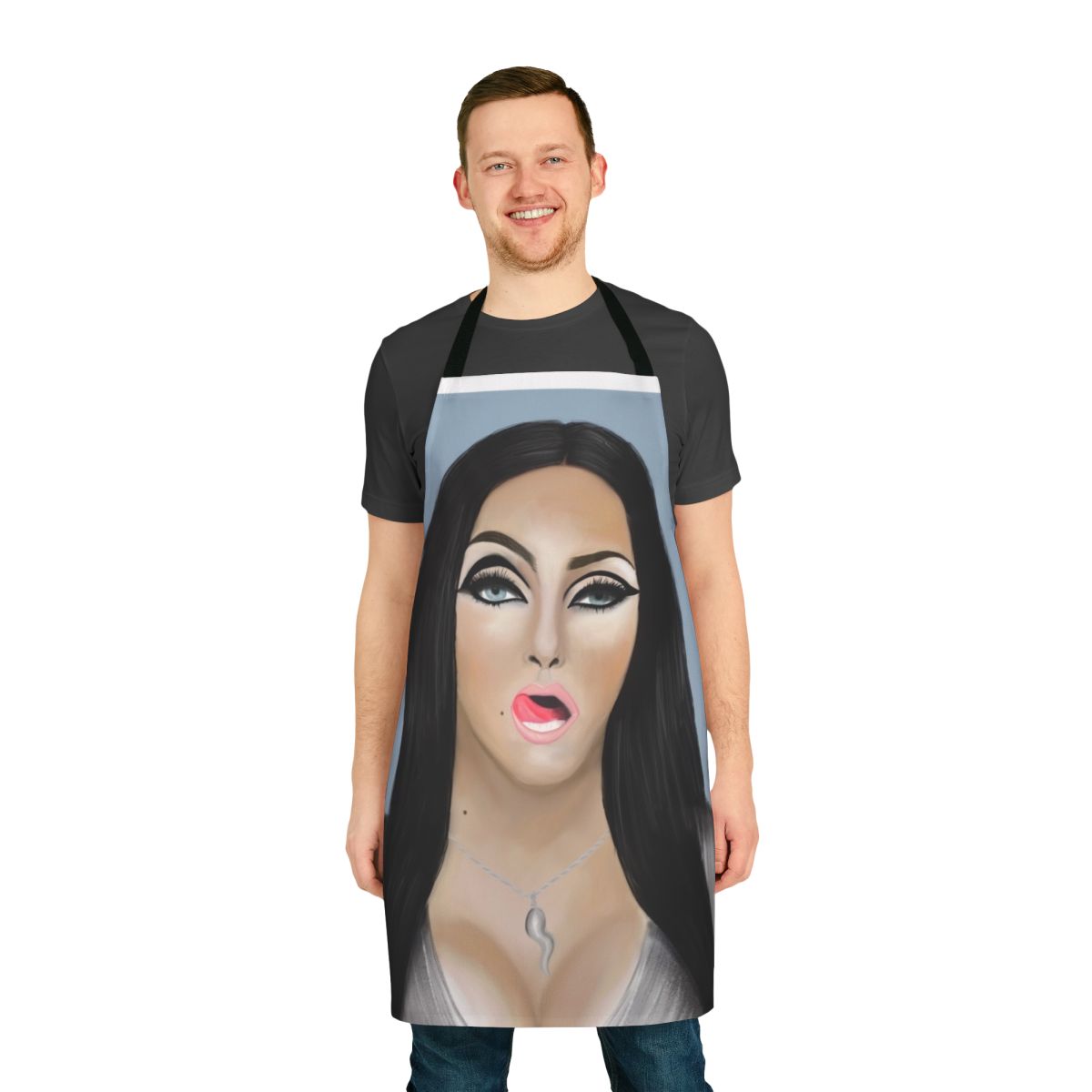 Drag race themed apron featuring a design inspired by Michelle Visage of RuPaul's Drag Race