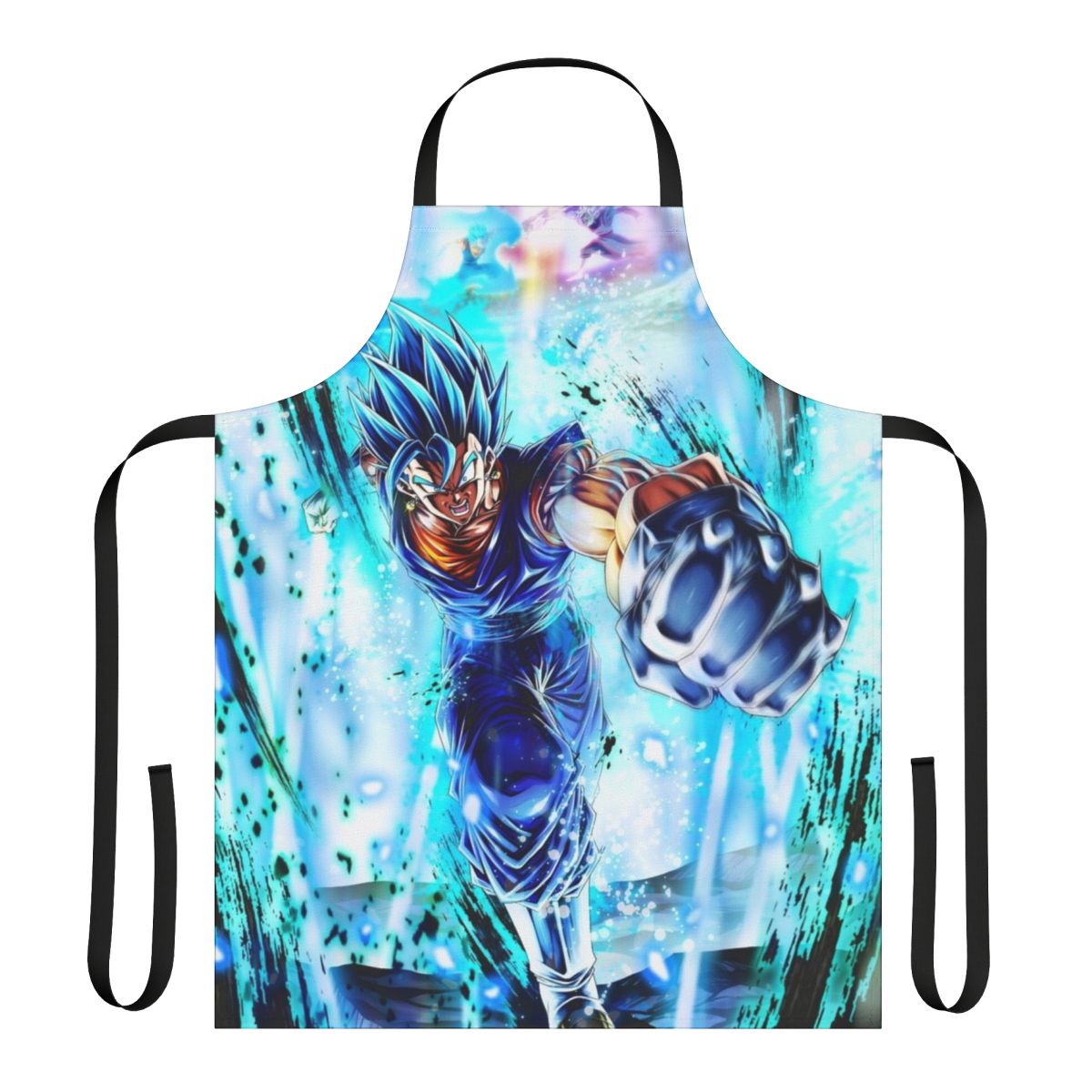 Dragon Ball Super inspired apron with Vegito Blue character design