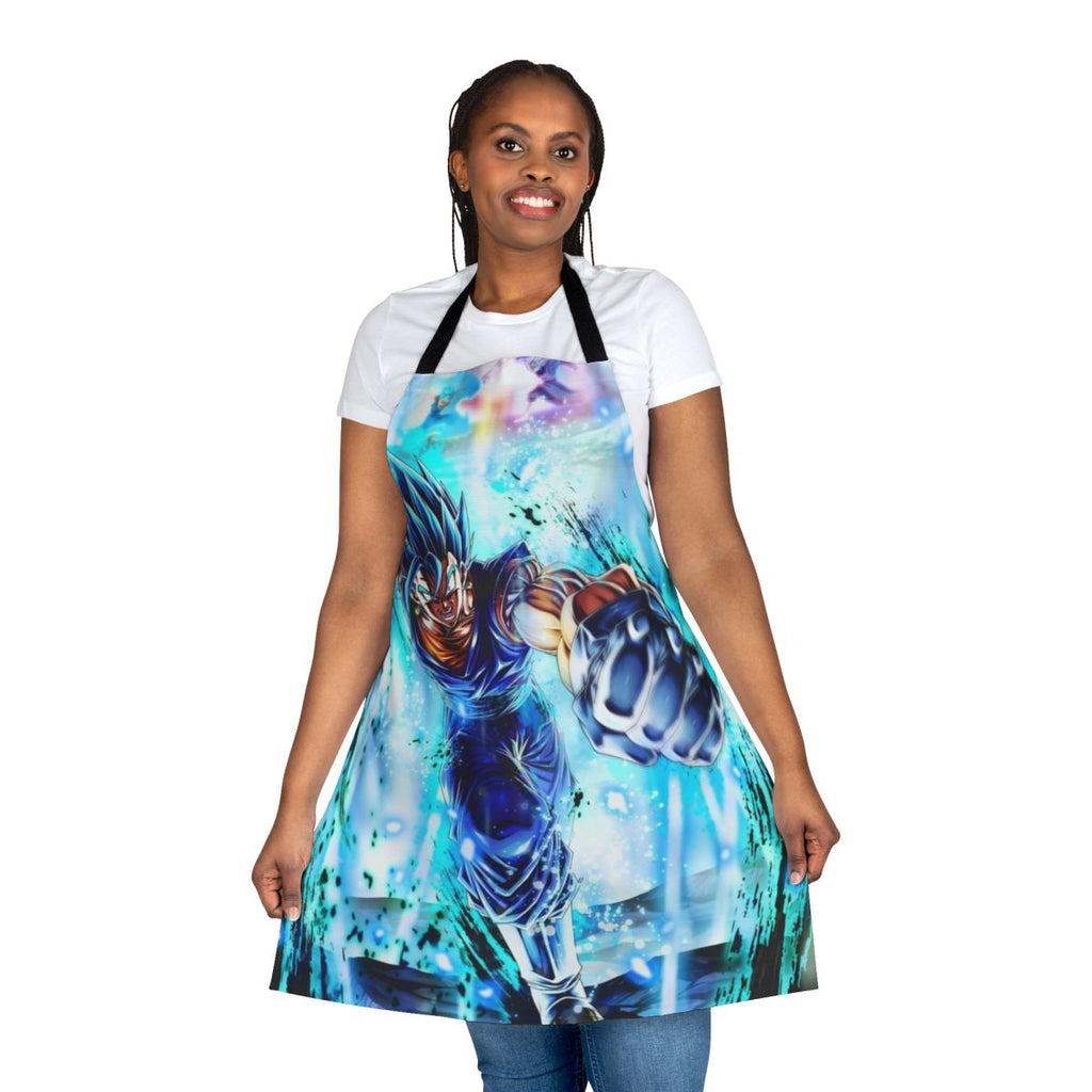 Dragon Ball Super inspired apron with Vegito Blue character design