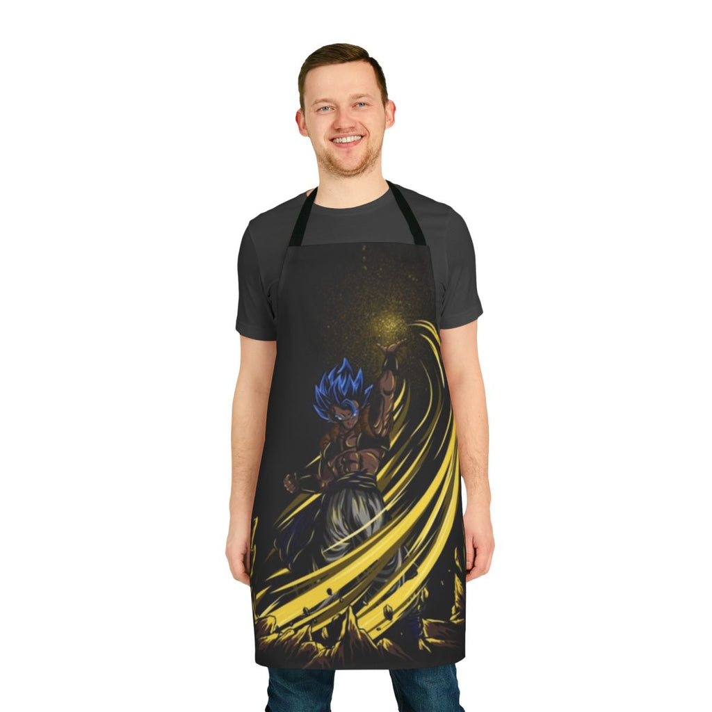 Dragon Ball inspired Super Saiyan God Super Saiyan apron with iconic character and anime artwork