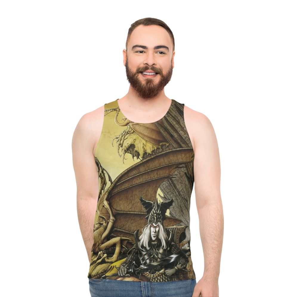 The Dragon Lord fantasy art unisex tank top
