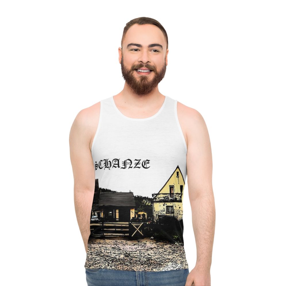 Dragon panorama design on a unisex tank top