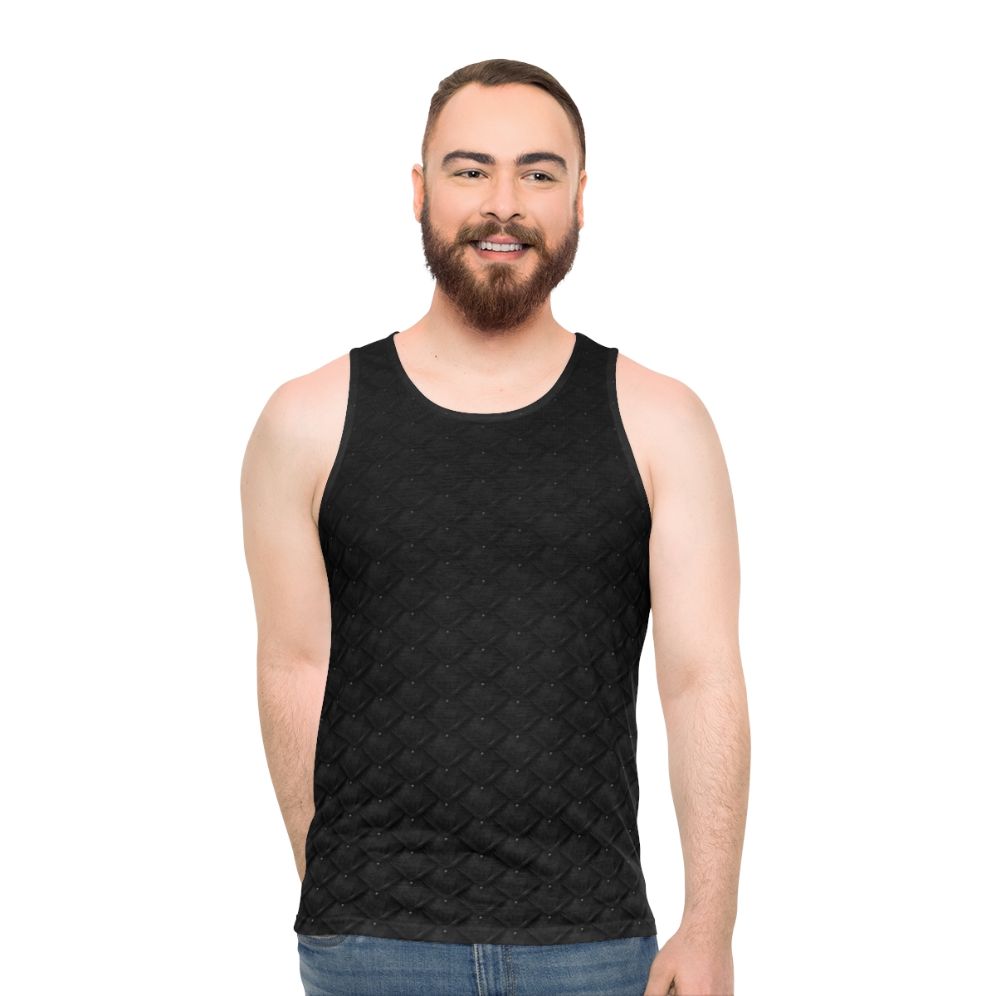 Unisex tank top with a dragon scale pattern design
