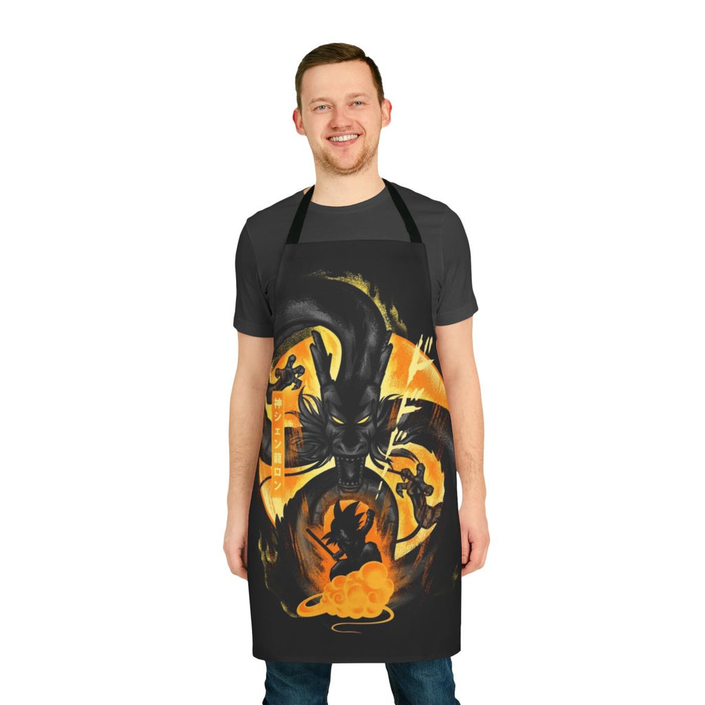 Dragonball inspired apron with artwork featuring Shenron the dragon