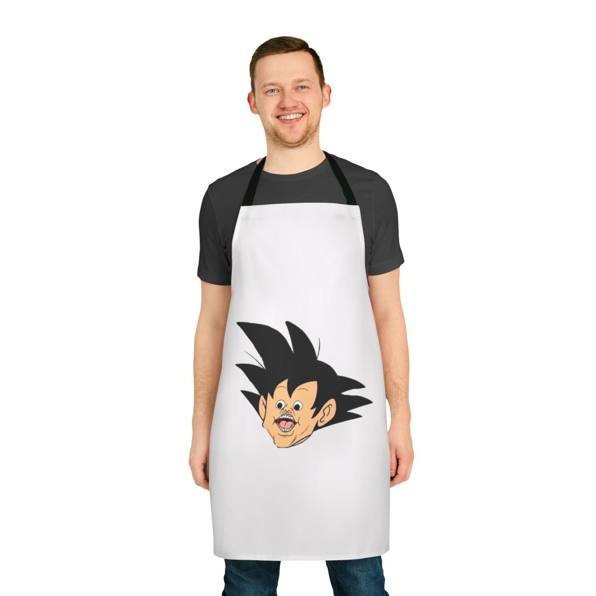Dragonball-inspired apron with a parody design