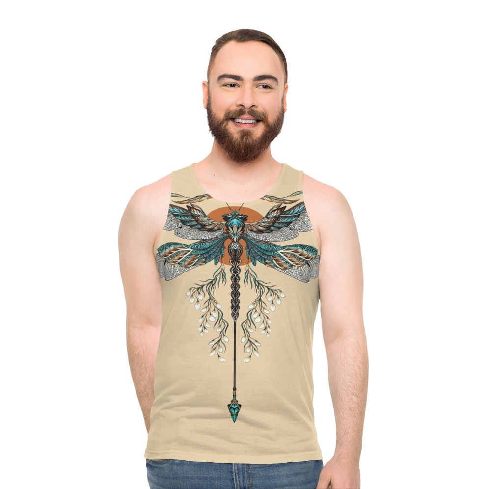 Dragonfly tattoo unisex tank top