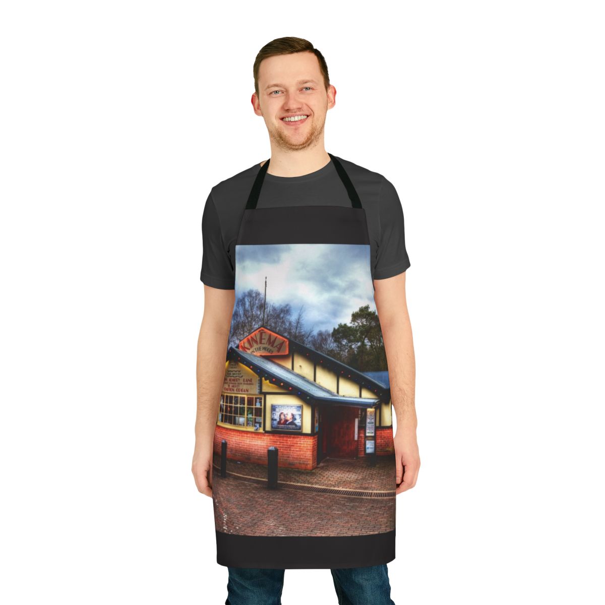 Kinema in the Woods dramatic landscape apron featuring scenic photography